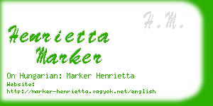 henrietta marker business card